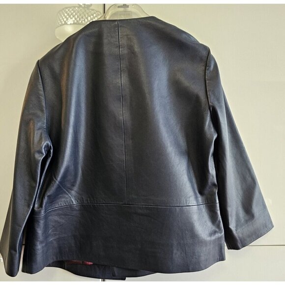 BNWT Ted Baker London Rennay Crop Sleeve Leather Jacket - Picture 12 of 16